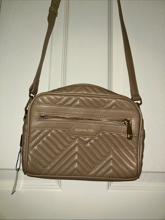 Handbags - Quilted Crossbody Bag in Taupe